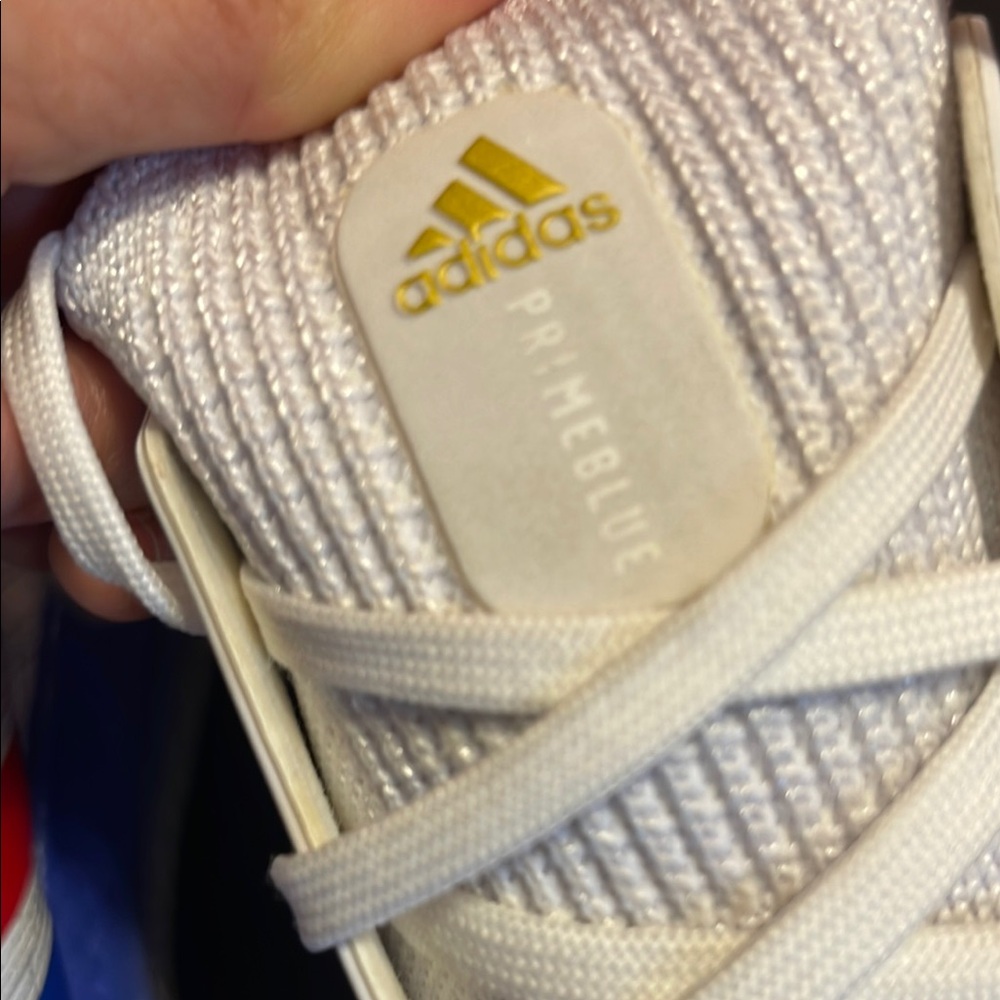 Adidas Men's White and Blue Running Shoes - Picture 10 of 15